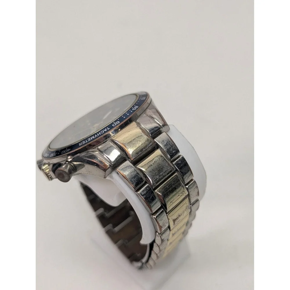 FMD Mens Watch 44mm Blue Dial‎ Silver Tachymeter Chronograph FMD 1803 Bracelet